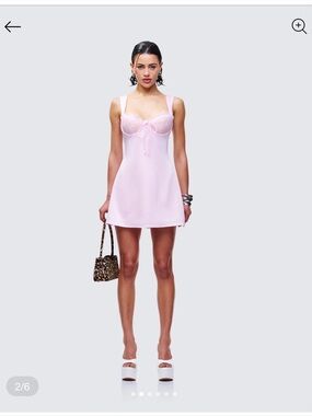Finesse Pink Lace-Trim Mini Dress